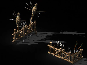 wood-guard-fence-arrow 01 3D Model