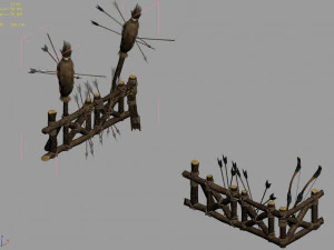 wood-guard-fence-arrow 01 3D Model