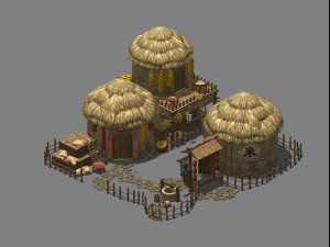 wooden building-farmhouse-granary 32 3D Модель