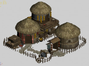 wooden building-farmhouse-granary 32 3D Модель