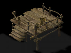 wooden building-platform 12 3D Model