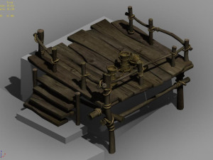 wooden building-platform 12 3D Модель