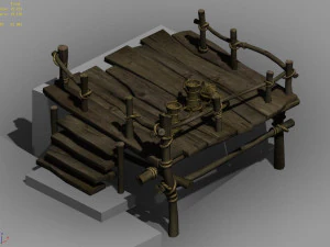 wooden building-platform 12 3D Model