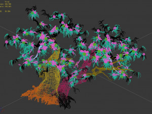 three thousand years of flat peach trees 3D Model