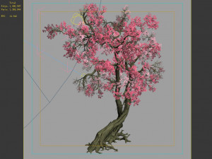 hundred forests-plants-pink flower tree 01 3D Модель