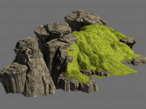 otlak-bitki örtüsü-çim ve kaya 06 3D Model