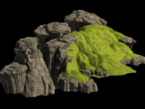 grassland-vegetation-grass and rock 06 3D 모델
