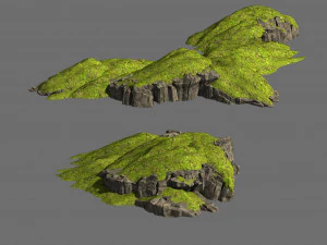 pastagem-vegeta&ccedil;&atilde;o-grama e rocha 09 Modelo 3D