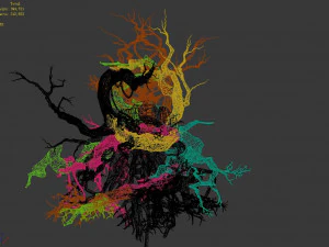 phoenix nest-bird nest-tree root 3D Model