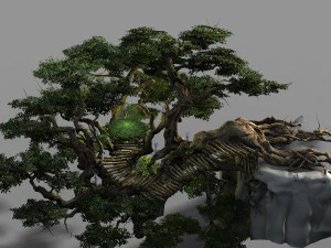 фенікс-чорне гніздо-гніздо на дереві 03 3D Модель