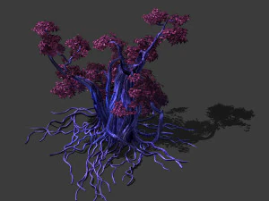 빨간색 이상한 나무-보라색 87 3D 모델