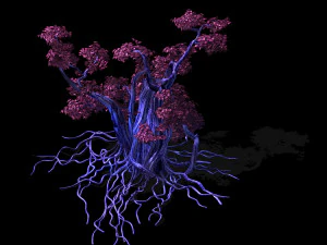 red strange tree-purple 87 3D Model