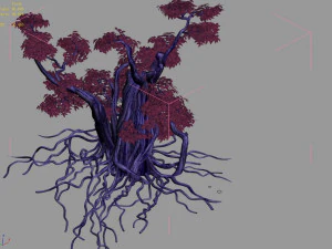 red strange tree-purple 87 3D Model