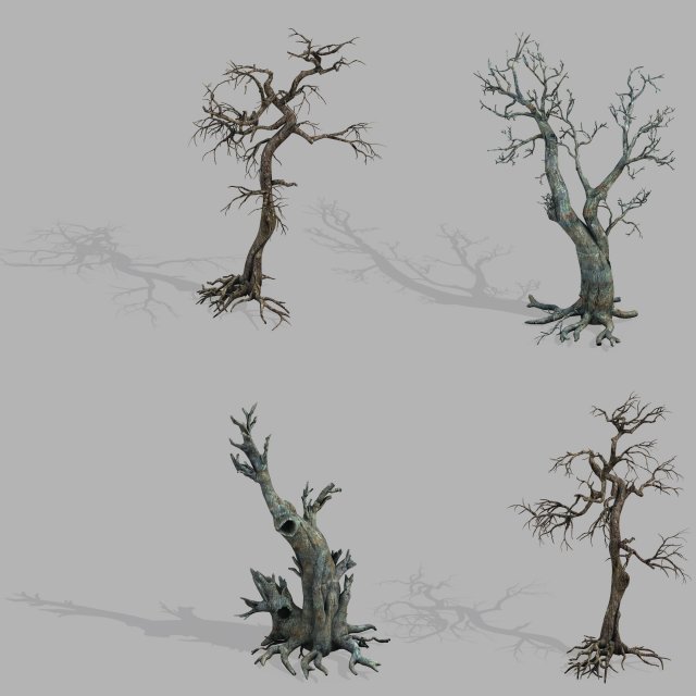 dragon fortress-spider forest withered tree 01 3D 模型 .c4d .max .obj .3ds .fbx .stl .blend 