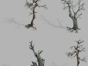 drago fortezza-ragno foresta albero appassito 01 Modello 3D