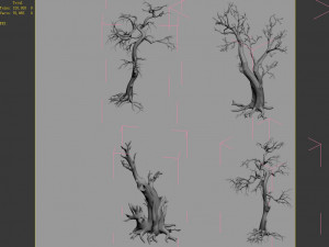 dragon fortress-spider forest withered tree 01 3D 模型