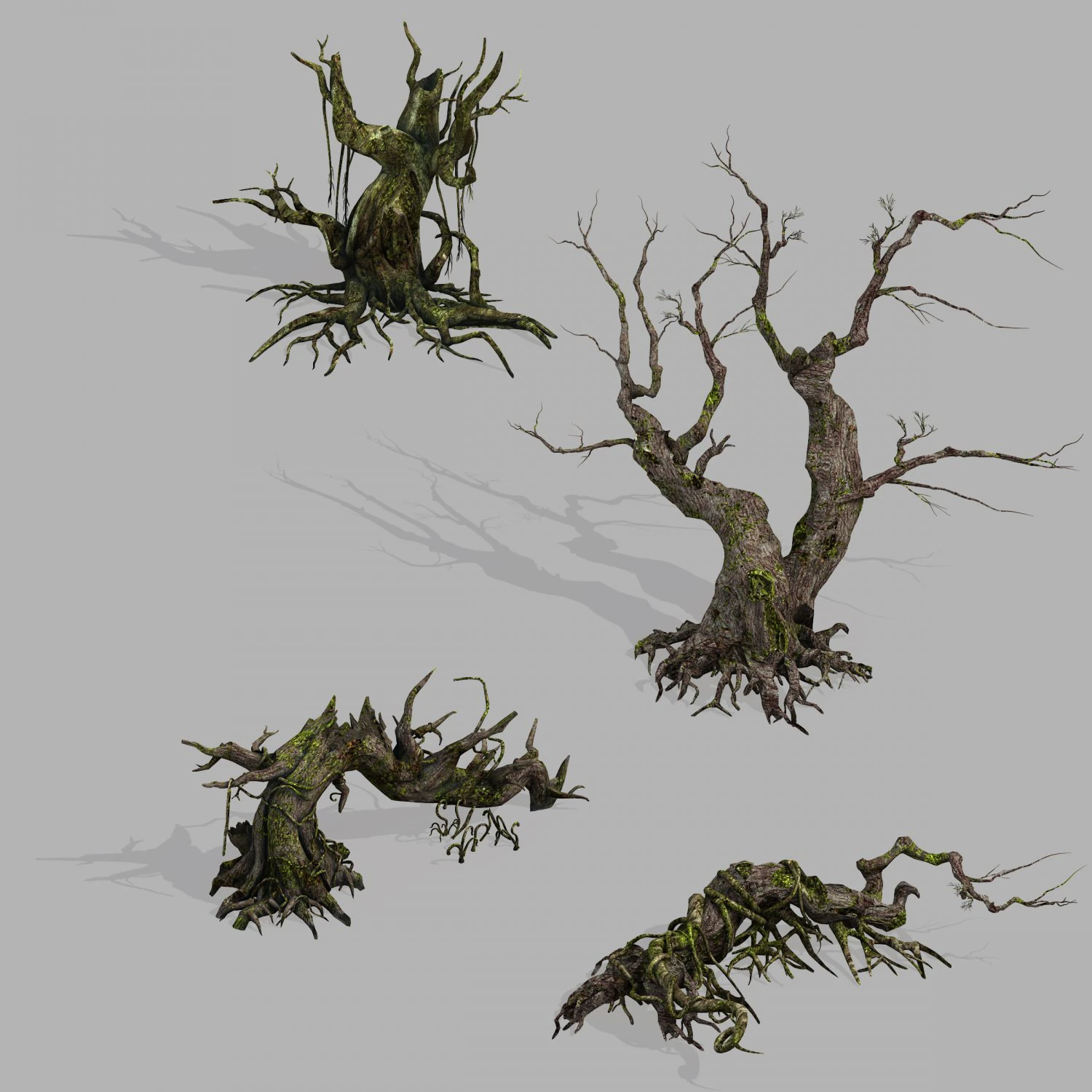 dragon fortress-spider forest withered tree 02 3D Model .c4d .max .obj .3ds .fbx .stl .blend