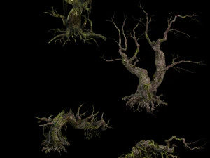dragon fortress-spider forest withered tree 02 3D Model