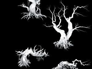 dragon fortress-spider forest withered tree 02 3D Model