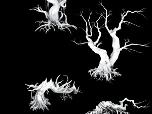 dragon fortress-spider forest withered tree 02 3D Model