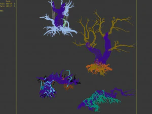 dragon fortress-spider forest withered tree 02 3D Model