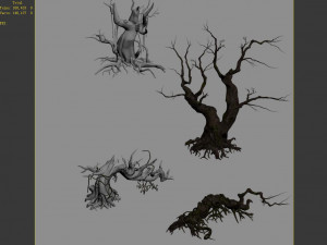 dragon fortress-spider forest withered tree 02 3D Model