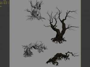 dragon fortress-spider forest withered tree 02 3D Model