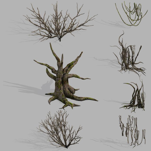 dragon fortress-spider forest withered tree 03 3Dモデル .c4d .max .obj .3ds .fbx .stl .blend