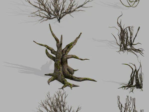 dragon fortress-spider forest withered tree 03 3D Model