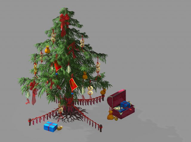 china-christmas tree 12 3D 模型 .c4d .max .obj .3ds .fbx .stl .blend 