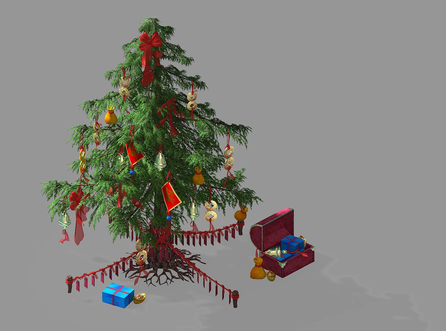 china-christmas tree 12 3D Model .c4d .max .obj .3ds .fbx .stl .blend 
