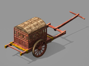 song dynasty-props-wood trailer 3D Model