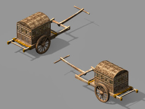 song dynasty-props-trolley Modelo 3D