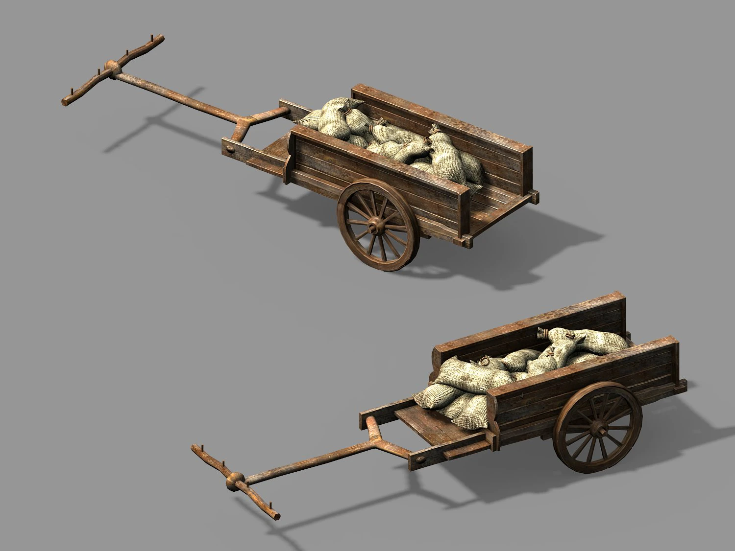 song dynasty-props-trolley 03 3D Model .c4d .max .obj .3ds .fbx .stl .blend 