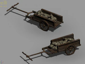 song dynasty-props-trolley 03 3D Model