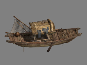 beach-coast-fishing boat 01 3D 模型