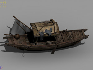 beach-coast-fishing boat 01 3D 模型