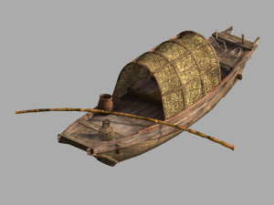 beach-coast-fishing boat 02 3D 模型