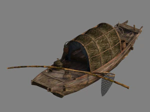 ł&oacute;dź rybacka plaża-wybrzeże 03 Model 3D