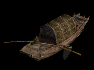 beach-coast-fishing boat 03 3D मॉडल