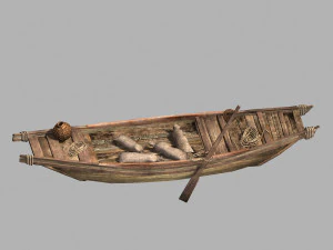 beach-coast-fishing boat 04 3D Model