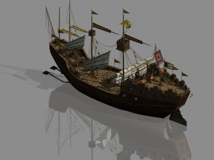 naval battle-pier-battleship 12 3D Model
