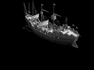 naval battle-pier-war ship 13 3D Model