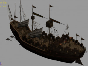 naval battle-pier-war ship 13 3D Model