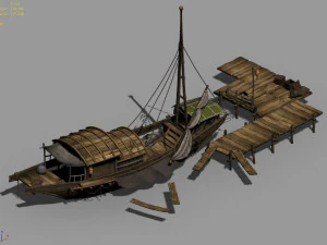 traffic-transport-ship-port corridor 3D Model