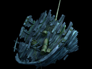 jiuyou sea area-broken ship Model 3D