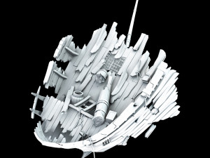 jiuyou sea area-broken ship Model 3D