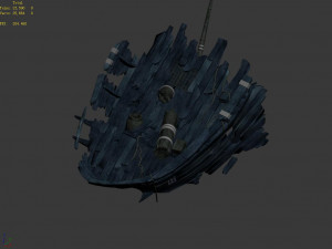 jiuyou sea area-broken ship Model 3D