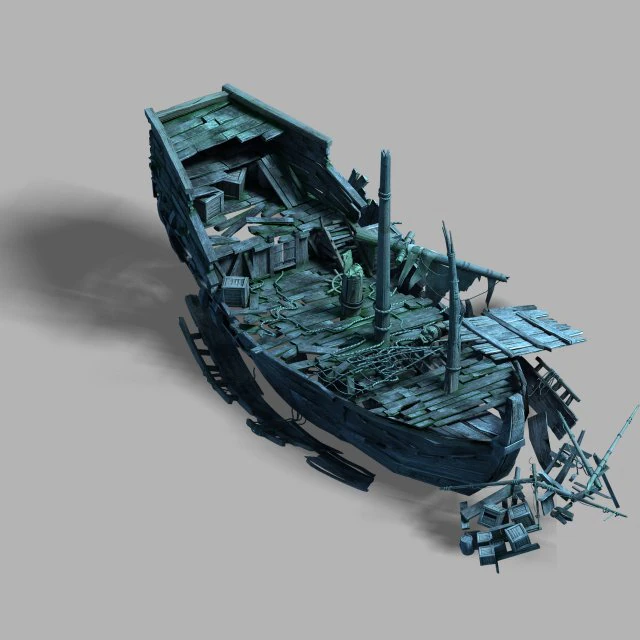 जिउउ जल-टूटा हुआ जहाज 2 3D मॉडल .c4d .max .obj .3ds .fbx .stl .blend 