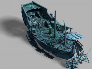 jiuyou waters-broken ship 2 3D 모델